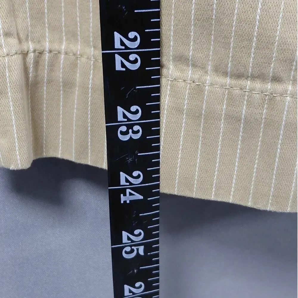 Gap Low Rise Cropped Beige Pocket Pinstripe Capri Pants Women Size 1